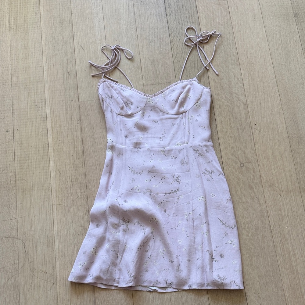 Aritzia Pink and White Sun Dress
